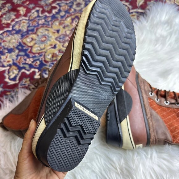 SOREL Rust Lace-Up Duck Boots Women Sz 8.5 Waterproof Winter Farmhouse Cottage - Picture 11 of 13